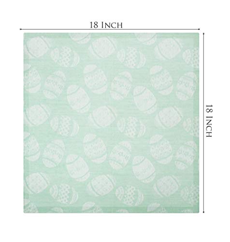Cotton Craft Easter Egg Hunt Napkins - Mitered Corners - Jacquard Woven - Spring Easter Bunny Pastel Luncheon Dinner - Set Of 8 - Pure Cotton - Reusable Washable - 18 X 18 - Light Green Multi Pastel #TOP2