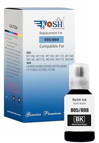 Image of KOSH 008 Refill Ink Compatible for Epson L6460 /L6490 /L6550 /L6570 /L6580 /L11160 /L15150 /L15160 Printers (Black x 1)