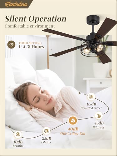 Image of Fanbulous 48 Inch Farmhouse Rustic Ceiling Fan with Light & Remote