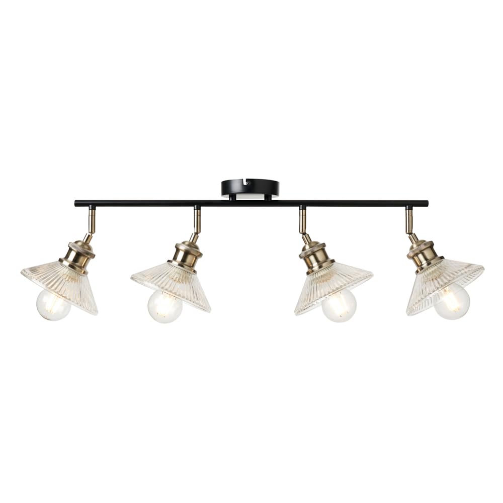 LITECRAFT Safie 4 Light Industrial Style Ceiling Lights in Antique Brass - (Spotlight Bar)