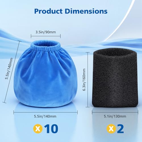 Image of VRC2 Cloth Filters for Vacmaster 1.5-3.2 Gallon Wet /Dry Vacuums