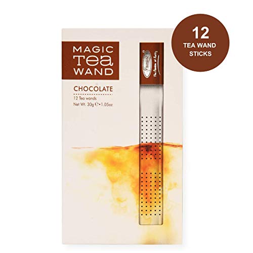 Image of Premiers Chocolate Flavoured Tea, Dessert-Inspired Black with Creamy Cocoa Notes, Magic Tea Wands Stick Infuser, 12 Wands, 30 g, Suitable for Hot or Iced Brewing, White Box