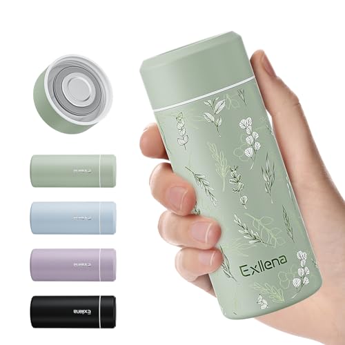 Exllena Petite bouteille d'eau améliorée pour sac à main – Mini gourde isotherme de 250 ml pour boissons chaudes et froides, parfaite pour voyage, lait,...