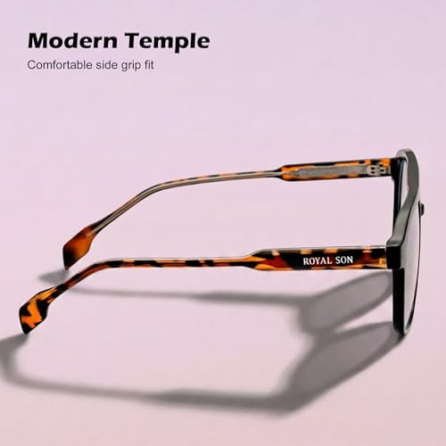 Image of ROYAL SON Blue Cut Computer Glasses | Anti Glare & Blocks Harmful Rays | UV Protected | Full Rim | Square | Men & Women | Small | SF-RS9090