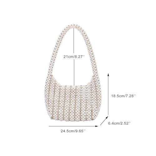 Bolso de hombro pequeño con perlas para mujer miniatura 4