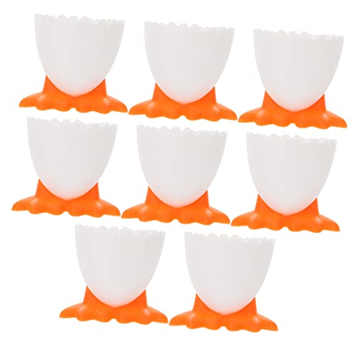 VOSAREA 8Pcs Cute Cartoon Egg Cups for Fun Breakfast Holders Home Storage Stand for Easter Decor Impact Resistant Tableware