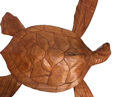 Estatua de Tortuga tallada en madera única miniatura 6