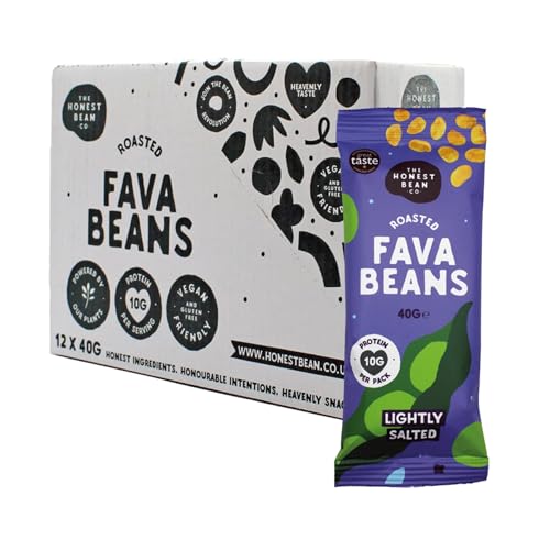Image of The Honest Bean Co Roasted Fava Beans, Lightly Salted, 40 g (12-Pack)