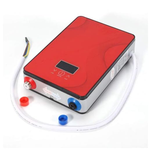 Tankless Instant Electric Hot Water Heater Boiler 6500W 220V Bathroom Shower Set Safe Intelligent Automatically for Home Bathroom Shower (Red)