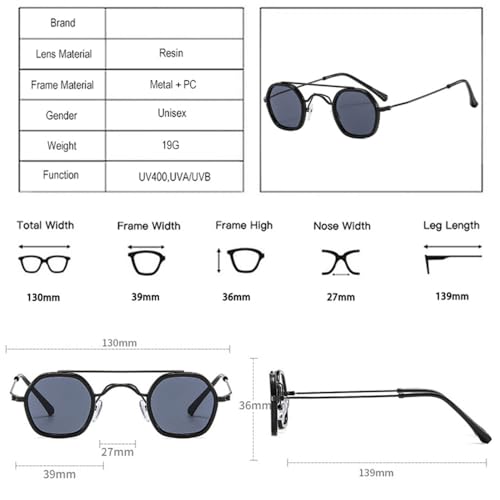 Lunettes de soleil rétro polygone pour protéger vos yeux du soleil