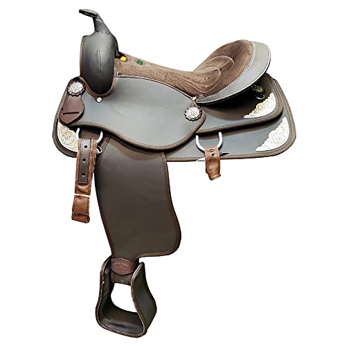 Supreme Saddlery Classic Quality Western Synthetic Comfort Barrel Racing Trail Tack Equestrian Horse Saddle All Accessories Included (14. Inches, Brown_01) #TOP1