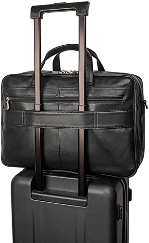 Messenger Bag, Leather Briefcase for Men 17" Computer Bag Business Travel Messenger Bag4