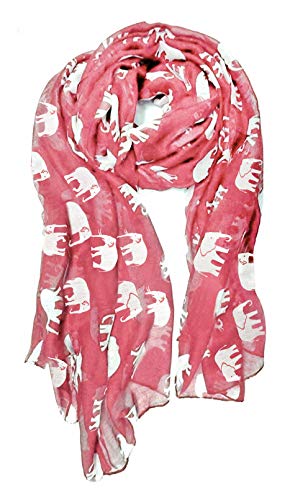 V28 Gorgeous Elephant Print Long Scarf Shawl Sarong Pink cover
