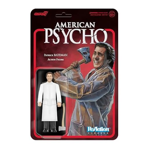 Super7 American Psycho Patrick Bateman (Impermeable) - Figura de acción de psicópata Estadounidense de 3.75 Pulgadas con Accesorio, coleccionables de película clásica y Juguetes Retro | Ya disponible en tu tienda friki favorita! En mundofriki.es!