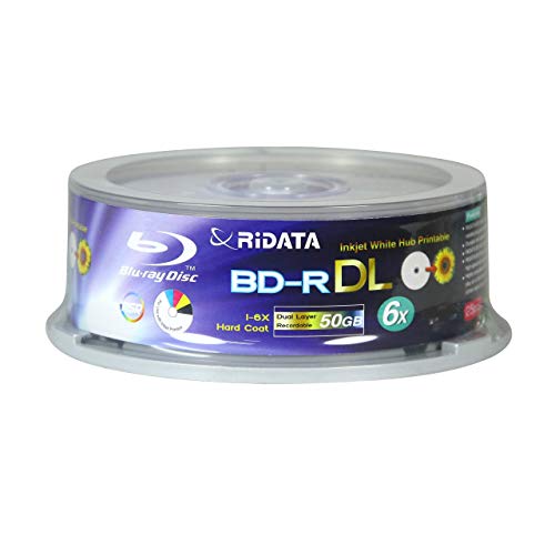 Image of RiData 50GB BD-R 6X Blu-ray Disc, Inkjet Printable - 25-Pack (90P7A3JRDA002)