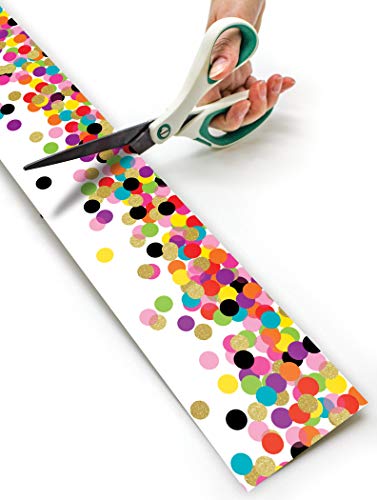 Image of Teacher Created Resources Confetti Straight Rolled Border Trim - 50ft - Decorate Bulletin Boards, Walls, Desks, Windows, Doors, Lockers, Schools, Classrooms, Homeschool & Offices