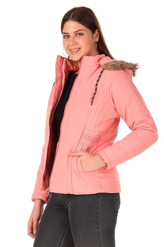 Image of Brazo Girls and Women's Puffer Regular Fit Bomber Jacket For Winter Wear | Hooded Neck | Full Sleeve | Zipper | Casual Jacket For Woman & Girl | Western Stylish Jacket For Women