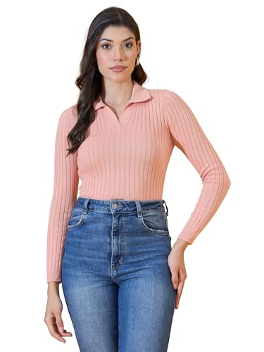 Image of 98 Degree North Women Spread Collar Sweater-G1165-BROWN