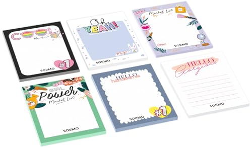 Image of Amazon Brand - Solimo To Do List Notepads, 4 inch X 5.25 inch Tear Off Block Planner For Office, Home, Work Stationery Supplies, Set Of 6, 50 Pages