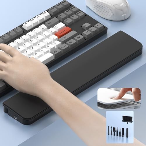 McStorey Ergonomik Klavye Bilek Desteği ve 22-in-1 Temizlik Kiti – Gizli Saklama ve Manyetik Organizer Tasarım, Mekanik Klavye Uyumlu Masaüstü Düzenleyici, Telefon Kulaklık Laptop Temizleme Seti Siyah