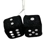 ideamall サイコロ ルームミラー アクセサリー 車 ダイス ぶら下げ飾り (ブラック)