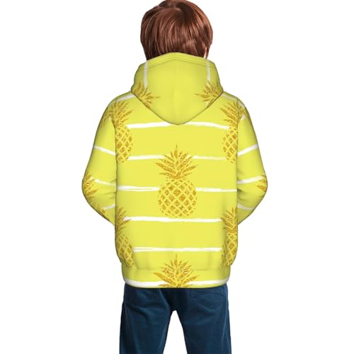 Gold Pineapple Kid Hoodies Boys Sweatshirts Girls Pullover with Pocket4