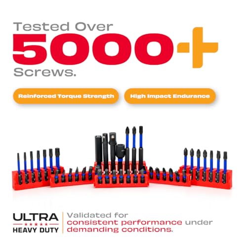 Image of JPT 42-Piece Impact Rated S2 Steel Bit Set | Phillips, Pozidriv, Torx, Hex & Slotted Bits with Bit Holder & Socket Adapter | Taiwan Material for Impact Driver & Drill | Ultra Heavy Duty