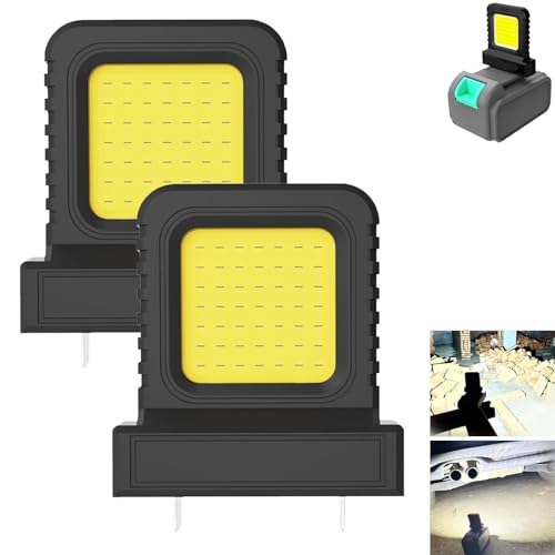 High Brightness Floodlight - for All Power Tool Batteries, Lithium Battery Lighting Light for Electric Tools, Power Tool Lithium Battery Multiple Universal LED Work Lights (Black-2pc)