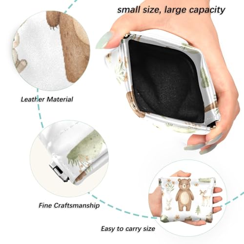 Forest Animals Coin Purse Leather Pouch Change Purse, Squeeze Coin Pouch for Cards, Keys & Lipsticks, Unisex2