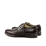 Costoso-Italiano-Goodyear-Welted-Nottingham-Mens-Brown-Croc-Print-Leather-Formal-Slip-On-Buckle-Monk-Strap-Shoes-with-Violin-Leather-Sole