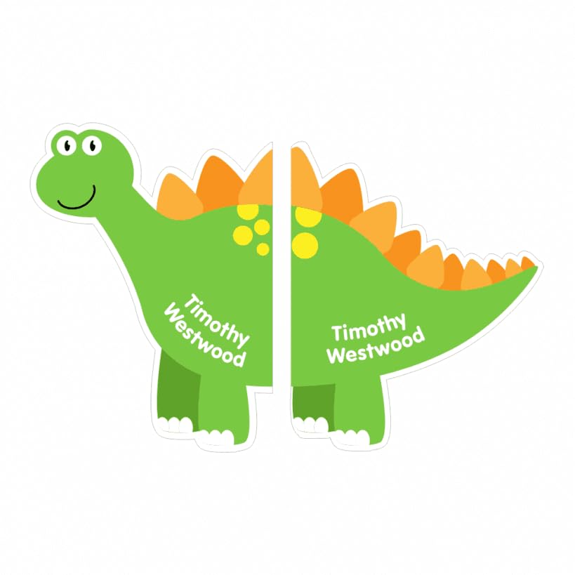 School Stickers Personalised Dinosaur Shoe Name Labels for Kids - Easy Stick On, Left & Right Shoe Stickers with Name Customisation