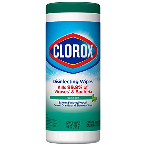 Disinfecting Wipes, Bleach Free Cleaning Wipes, 1-Ply, 7 x 8, Fresh Scent, White, 35/Canister