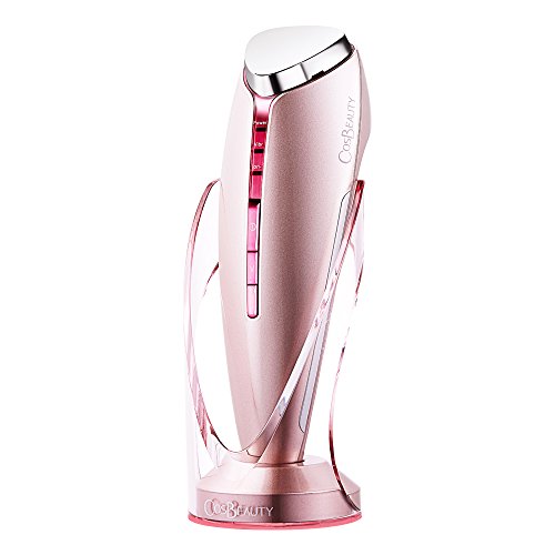 CosBeauty Anion Skin Refreshing Device, Skin Firming & Lifting Device, Heating and Cooling Vibration Ion Beauty Facial Massager, Waterproof Skin Care Beauty System (pink)