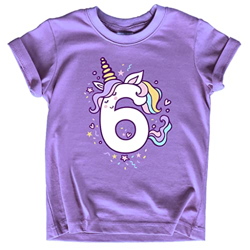 Image of Unicorn 6th Birthday Shirts for Toddler Girls Outfit 6 Year Old Six Sixth Shirt