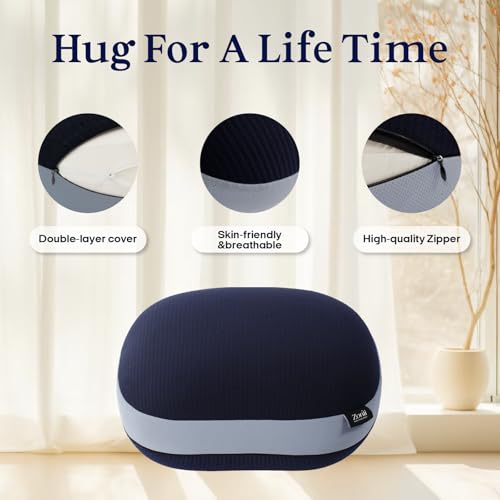 ZonLi Weighted Pillow for Adults 6.5lbs, Navy Blue,Weighted Pillows for Relaxtion,Get Better Sleep,Memory Foam Sensory Body Pillows Suitable for Work and Living Room
