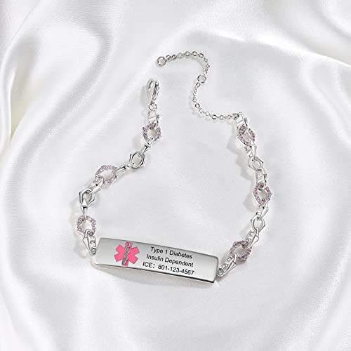 Personalized Custom Stainless Steel Medical ID Bracelets for Women4