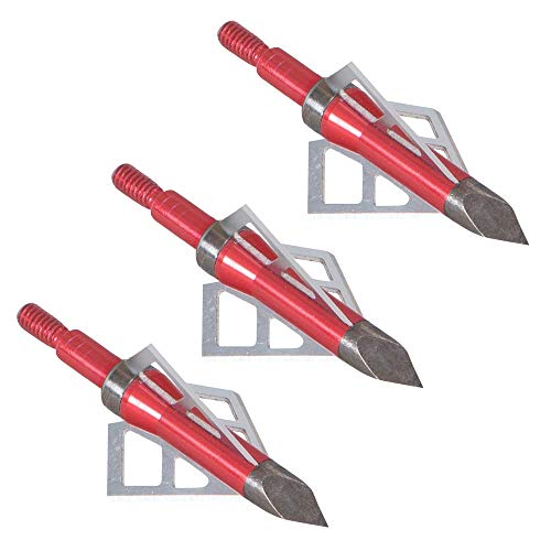 Allen Company Photon Hunting Broadhead, 125 Grain, 1.25 Inches Cutting Diameter - Aluminum Ferrule, Stout .032 Inch Thick Stainless Steel Blades, Carbon Steel Chisle Tip (3-Pack) #TOP7