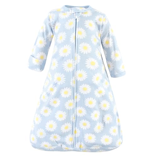 Image of Hudson Baby Unisex Baby Cotton Long-Sleeve Wearable Sleeping Bag, Sack, Blanket, Daisy Bee Long Sleeve, 3-9 Months