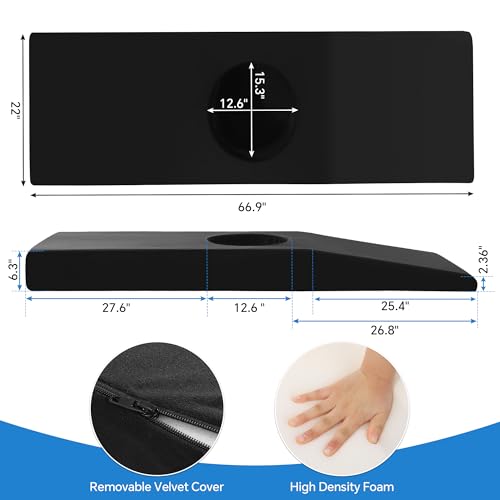 Image of HOMBYS BBL Bed After Surgery for Sleeping with Hole,High Density Foam BBL Mattress with Hole,Brazilian Butt Lift Recovery Pillow After Surgery with Removable Cover (67x22x6.3in)