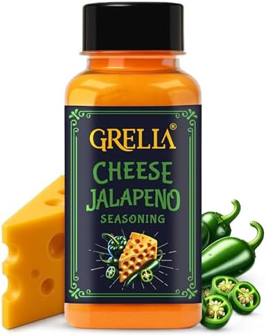 Grella Cheese Jalapeno Seasoning Powder 125 grams for Popcorn, Nachos, Pasta, Fries, Dips and other snacks by - SEASON IT UP, Theater Cheese popcorn powder | Jalapeno Cheddar Cheese powder