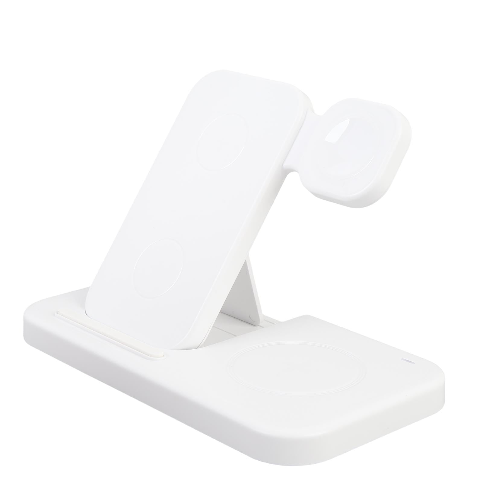 Cryfokt Stazione di Ricarica Wireless 4 in 1 per Smartphone, Orologio e