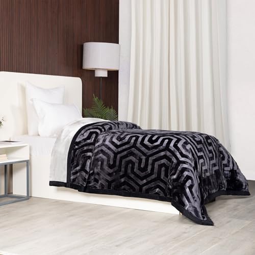Image of MYTRIDENT Classic Style Me Solid Single Mink Blanket, 4kg, 100% Polyster, Periwinkle