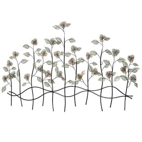 Touch of Class Dainty Flowers Metal Wall Art Sculpture Multi Jewel | Hanging Decor for Bedroom, Living Room, Office, Entryway
