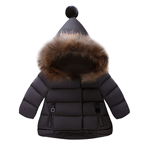 KAGAYD Baby Boys Girls Winter Puffer Coats Toddler Hoods Down Jacket Kids Light Padded Outwear with Zip Pockets
