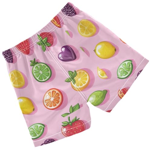 Pigsaly Boys' Swim Board Shorts Cute Lemon Blueberry Mango Gummy Jelly Candy Boy's Swim Trunks Kids Swimwear 2T2