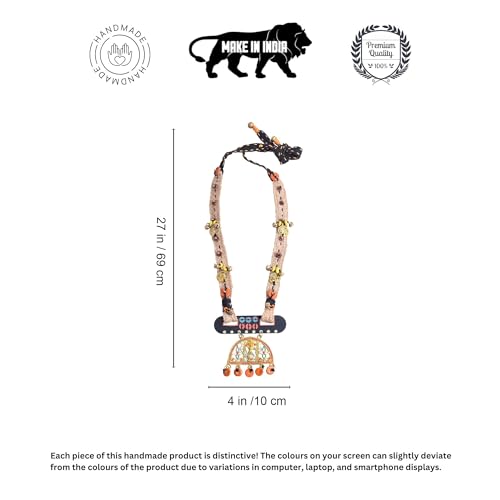 Image of AAKRITI ART CREATIONS Boho & Tribal Handcrafted Necklace Collection | Jute, Wooden & Brass Pendant Designs | Ethnic Collar, Loop & Statement Jewelry for Women | Artisan Festival & Everyday Wear