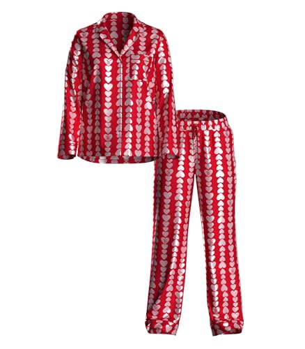 Image of Victoria's Secret Satin Pajama Set, Long Sleeve Button Down Shirt & Pants, Sleepwear for Women (XS-XXL)