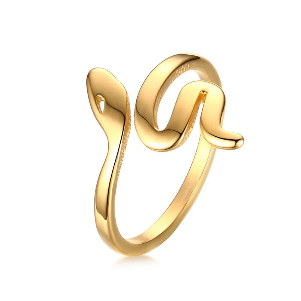 18K gold filled slangenring, roestvrijstalen verstelbare slangring, elegante damessieraden, stapelbare spiraalring voor vrouwen, cadeau voor haar - België 18K gold filled slangenring, roestvrijstalen verstelbare slangring, elegante damessieraden, stapelbare spiraalring voor vrouwen, cadeau voor haar - België