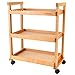 MEEDEN Art Cart, 3-Tier Rolling Utility Studio Taboret con ruote Caster, Multifunzionale Storage Trolley Scaffalatura su ruote, in legno di faggio massello forniture artistiche Studio Cart Aula