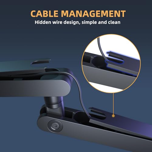 Image of MAONO Microphone Boom Arm, Low Profile Mic Arm with Cable Management Channels, Desk Mount Clamp, Fully Adjustable, Heavy Duty Mic Stand for Podcast Studio Streaming (BA92 Black)